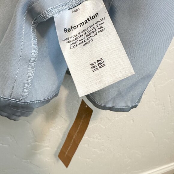 Reformation | NWT 100% Silk Solay Maxi Slit Sleeveless‎ Dress in Mineral Blue - Picture 11 of 12